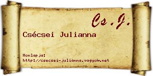 Csécsei Julianna névjegykártya