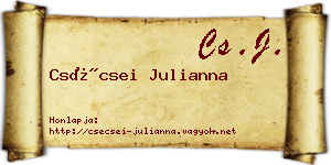 Csécsei Julianna névjegykártya