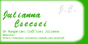 julianna csecsei business card